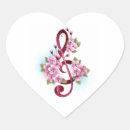 Search for musical notes with hearts stickers Treble