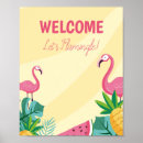 Search for flamingo party signs Tropical
