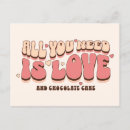 Search for chocolate lovers postcards Typography