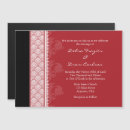 Search for black white red damask wedding invitations Modern