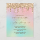 Search for rainbow sweet 16 invitations Pink