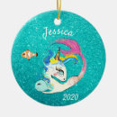 Search for teal christmas tree decorations Mermaid