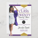 Search for purple and gold graduation invitations Picture