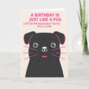 Search for funny pug birthday cards Animal