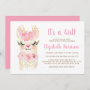 Search for llama baby girl shower invitations Watercolor