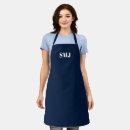Search for navy blue monogram aprons Modern