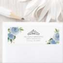 Search for silver blue return address labels Quinceanera