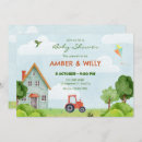 Search for green tractor baby shower invitations Farm