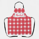 Search for red and white gingham aprons Plaid