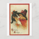 Search for old fashioned girl postcards Black cat