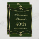 Search for emerald green and gold birthday invitations Modern