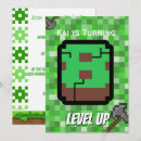 Search for pixel birthday invitations Level up