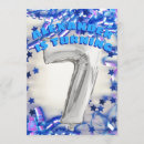 Search for seventh birthday invitations Blue