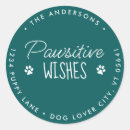 Search for green paw print return address labels Cat