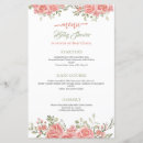 Search for pink and gold menus Baby shower
