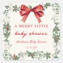 Search for christmas bow stickers Merry little baby shower