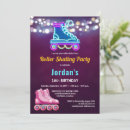 Search for neon roller skate birthday invitations Pink
