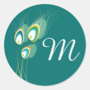 Search for teal peacock wedding stickers Feather
