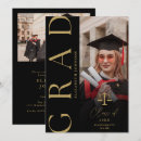 Search for law graduation invitations Black and gold