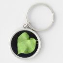 Search for and green leaf key rings Heart