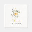 Search for wildflower napkins First birthday