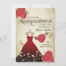 Search for red rose quinceanera invitations Floral quinceañera