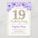 Search for purple 19th birthday invitations For her