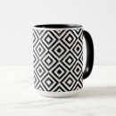 Search for black and white diamond pattern mugs Chequered
