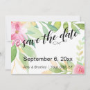 Search for pink flower save the dates Watercolor
