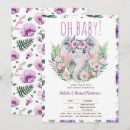 Search for purple elephant baby shower invitations Boho
