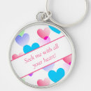 Search for heart rounded key rings Colourful