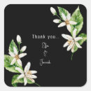 Search for black and white floral wedding stickers Thank you