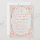Search for rose gold first communion invitations Elegant