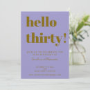 Search for purple 30th birthday invitations Bold typography