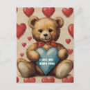 Search for valentine bear postcards Red