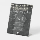Search for rustic signature drinks wedding signs String lights