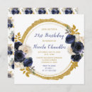 Search for navy and gold birthday invitations Modern trendy