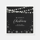 Search for black and white christmas napkins Typography
