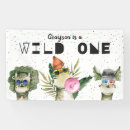 Search for dinosaur birthday banners Wild one