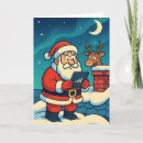 Search for cartoon reindeer christmas cards Santa