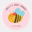 Search for pink bee baby shower stickers Cute