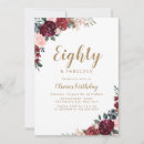 Search for 80 and fabulous invitations Burgundy