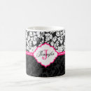 Search for black damask mugs White