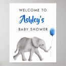 Search for elephant baby shower decoration posters Blue