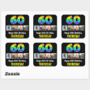 Search for happy 60th birthday party stickers 60 years old