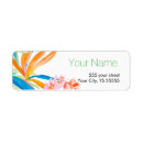 Search for tropical design return address labels Flower
