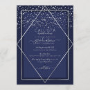 Search for blue and silver graduation invitations Glitter