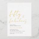 Search for elegant gold foil invitations Fifty and fabulous