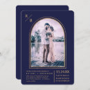 Search for navy blue invitations Gold foil