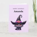 Search for black cat birthday cards Witch